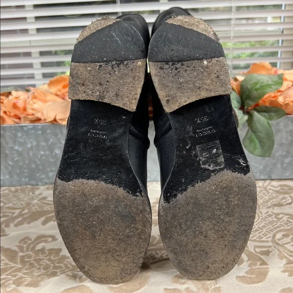 Gucci Black Leather Techno Horsebit Riding Boots Size 35.5 - Picture 11 of 17